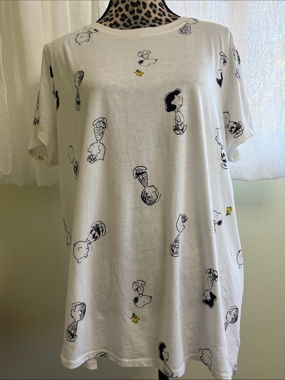Peanuts White Short Sleeve Tee with Mini Character Prints